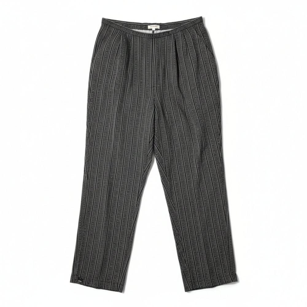 Vintage Women's Striped High-Waisted Trousers - Size 8